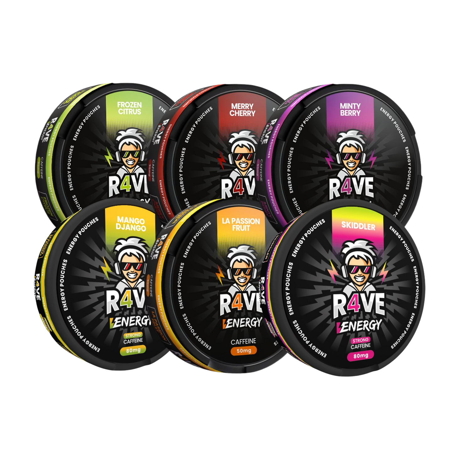 R4VE ENERGY POUCHES 6 PACK