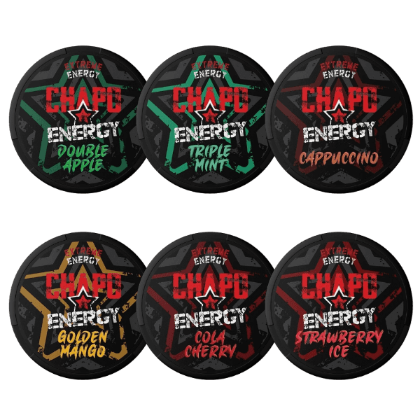 Chapo White 6 - Pack 75mg ENERGY POUCHES SET